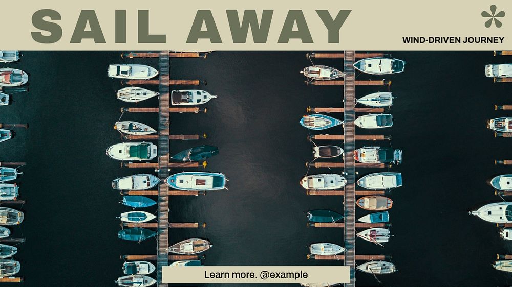 Sail away blog banner template, editable design