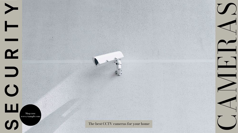 Security cameras blog banner template, editable design