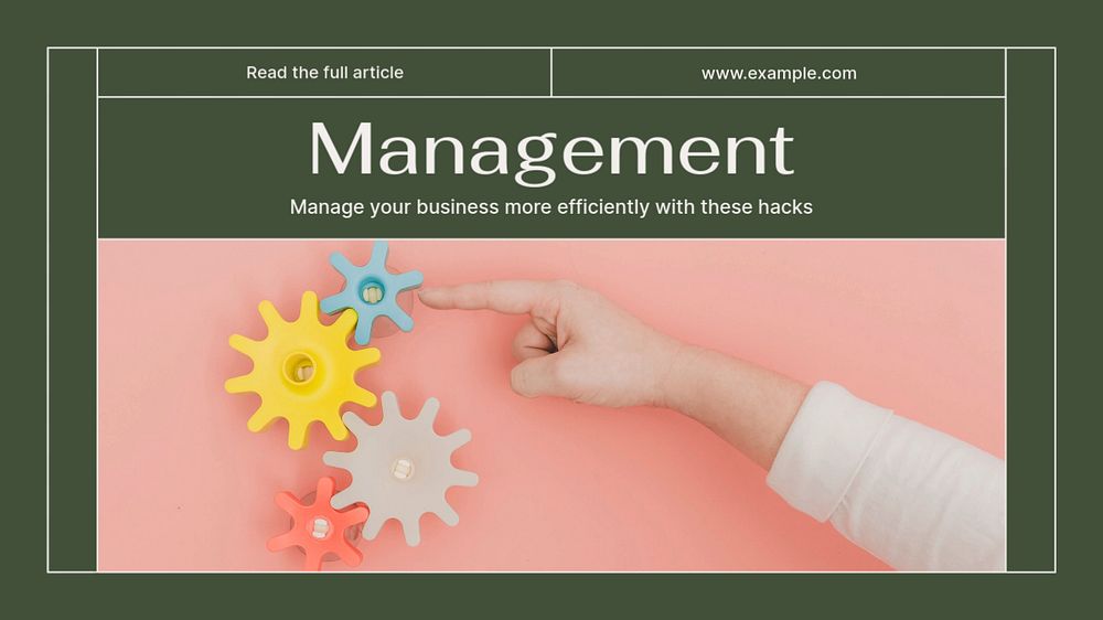 Management blog banner template, editable design