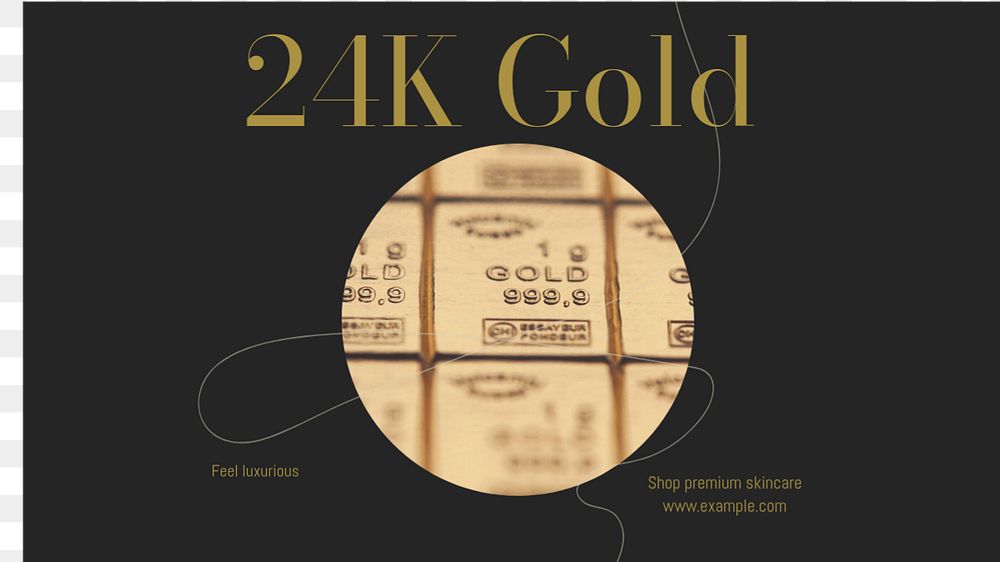 24K gold blog banner template, editable design