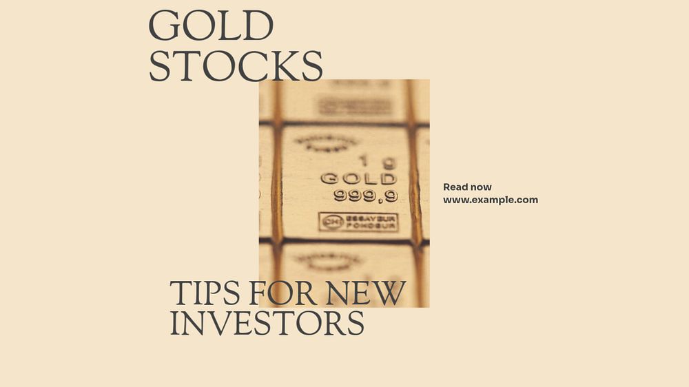 Gold stocks blog banner template, editable design