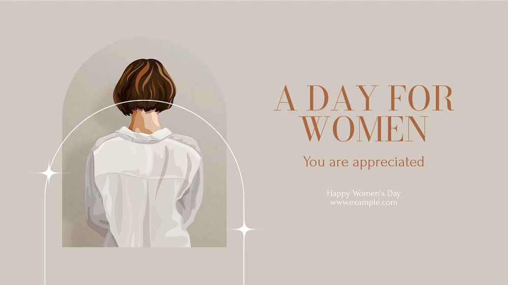 Happy women's day blog banner template, editable design