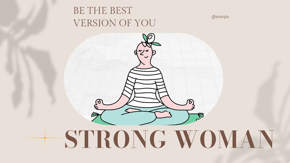 Strong woman blog banner template, editable design