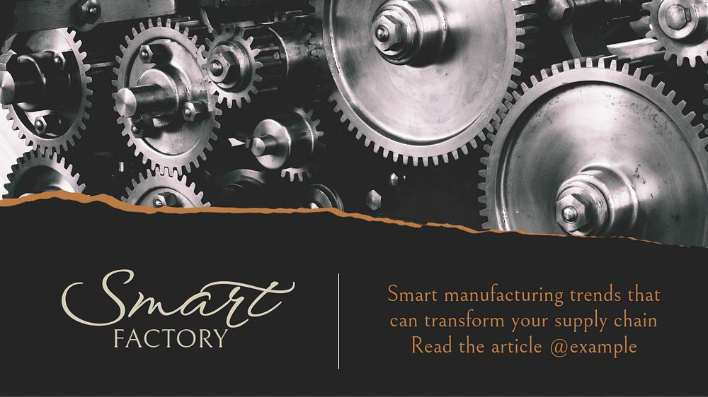 Smart factory blog banner template, editable design