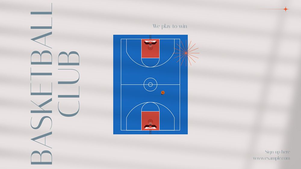 Basketball club blog banner template, editable design