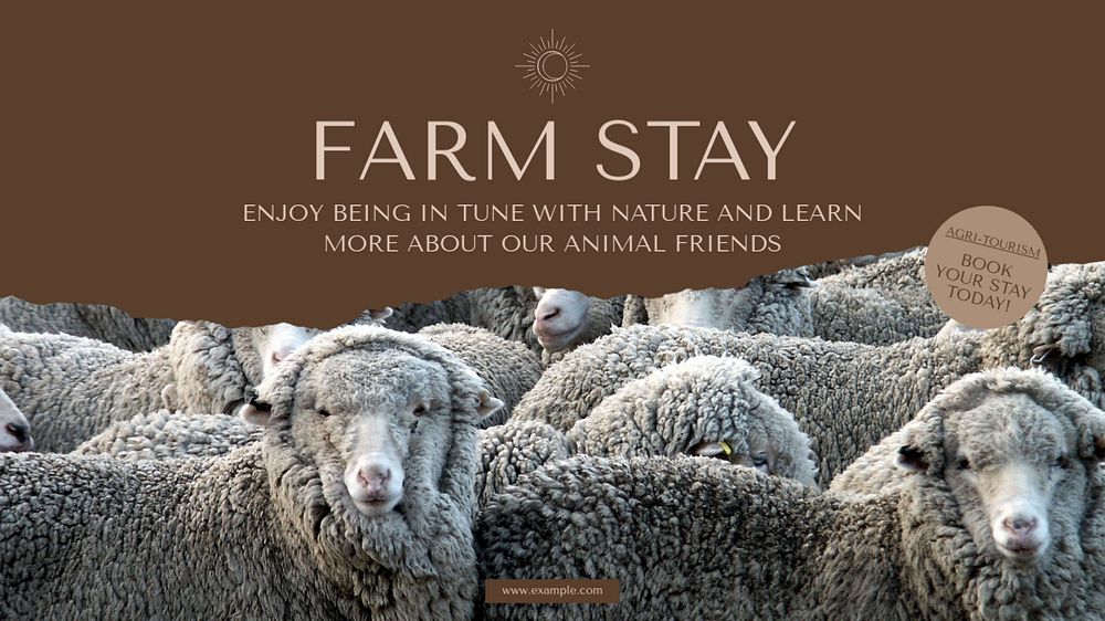 Farm stay blog banner template, editable design