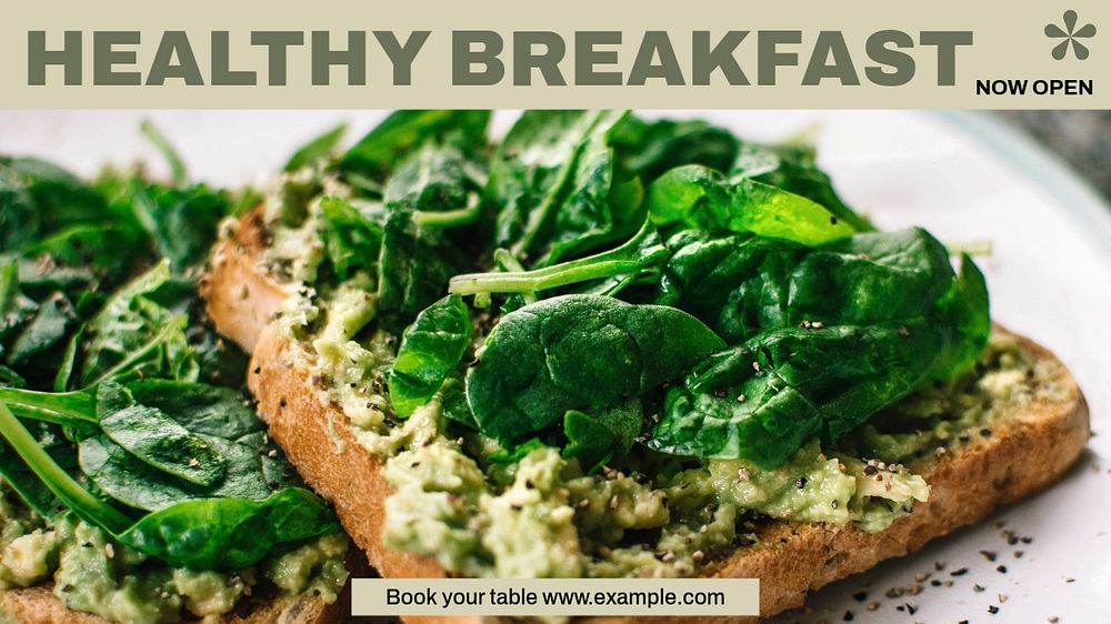 Healthy breakfast blog banner template, editable design