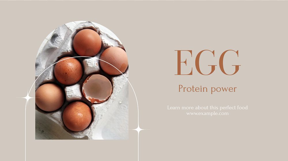 Egg protein blog banner template, editable design