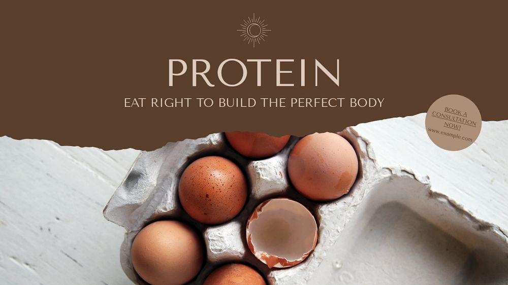 Protein & nutrition blog banner template, editable design