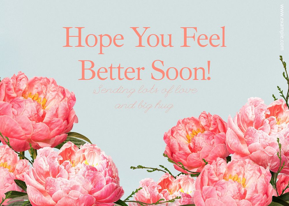 Feel better soon card template, editable design