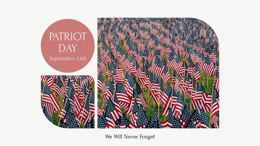 Patriot Day blog banner template, editable design