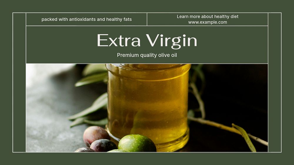 Extra virgin oil blog banner template, editable design