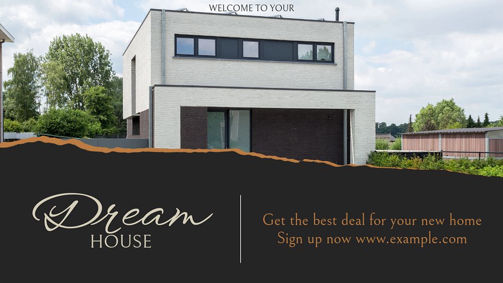 Dream house blog banner template, editable design