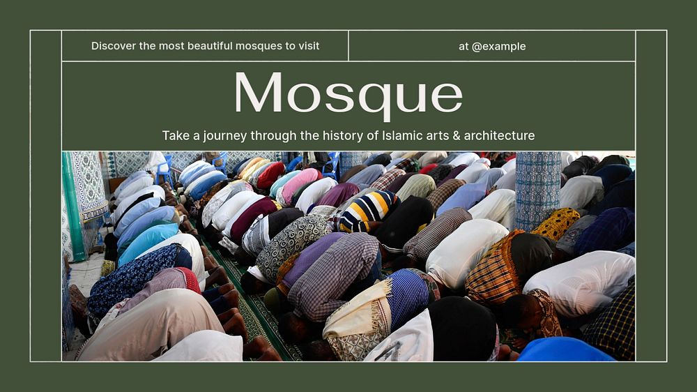 Mosque blog banner template, editable design