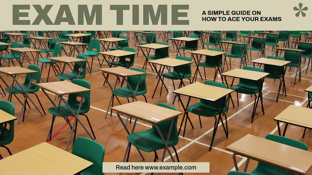 Exam time blog banner template, editable design