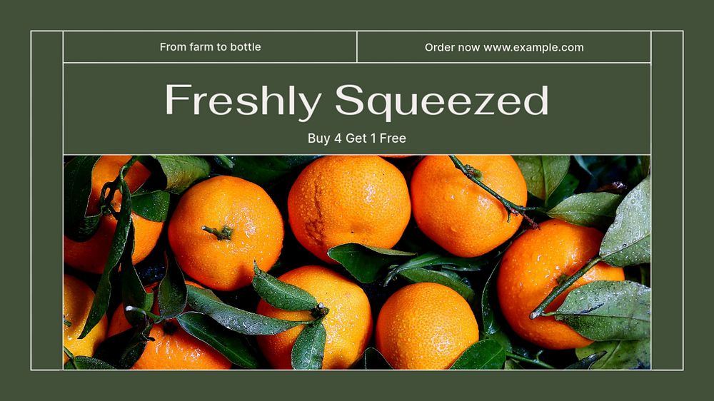 Fresh juice blog banner template, editable design