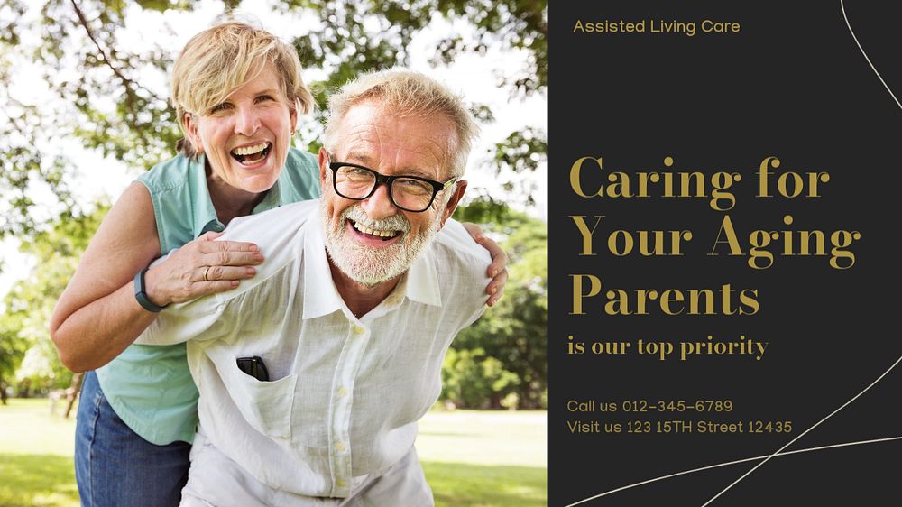 Retirement home blog banner template, editable design