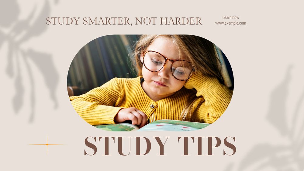 Study tips blog banner template, editable design