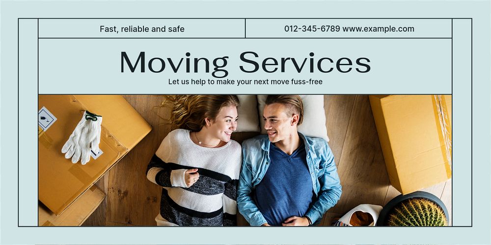 Moving services Twitter ad template, editable text