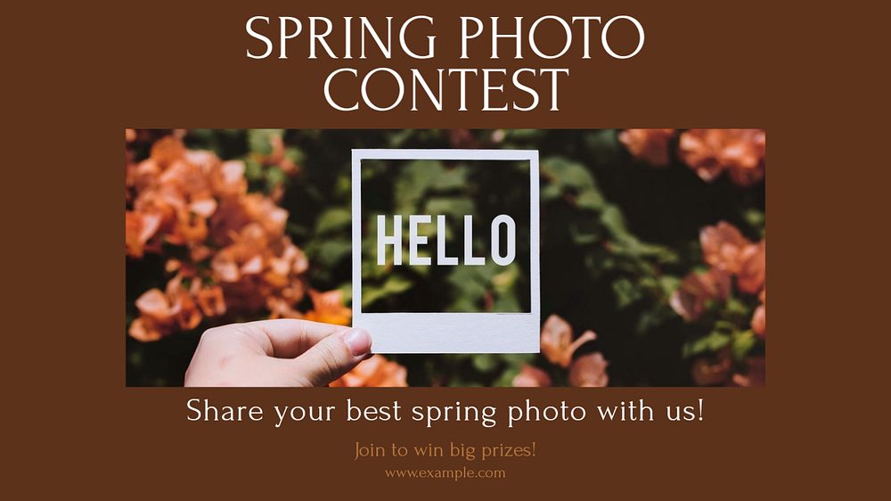 Spring photo contest blog banner template, editable design