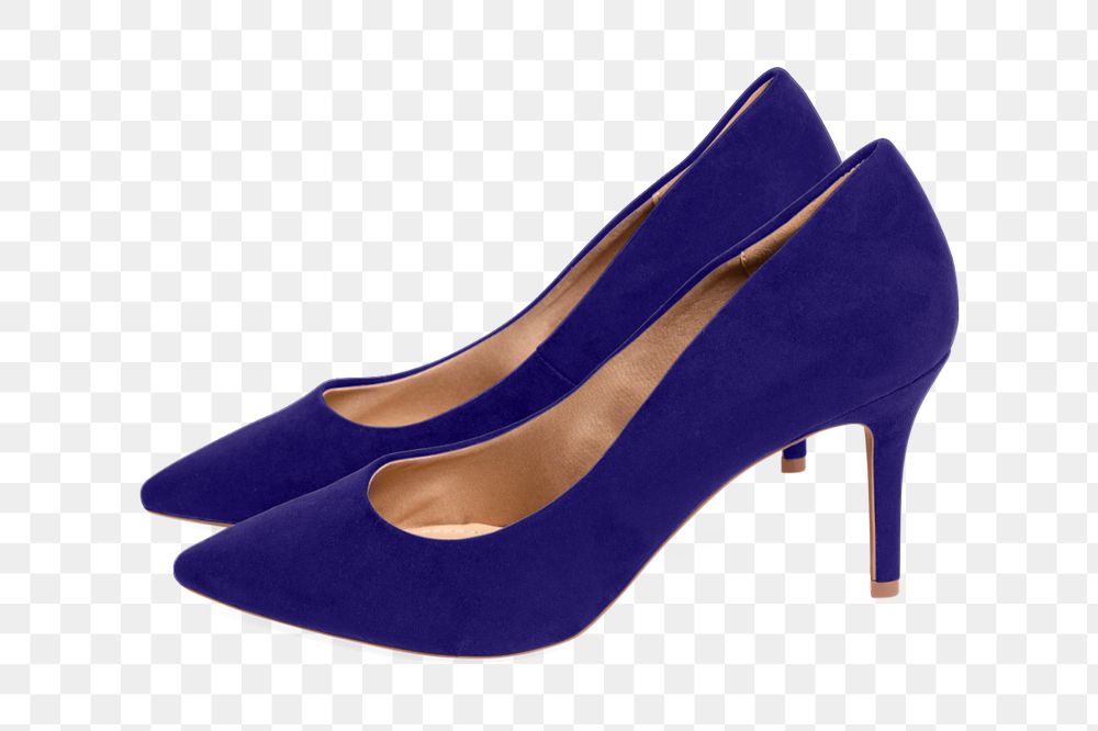 Purple high heels mockup png element, editable women's footwear design