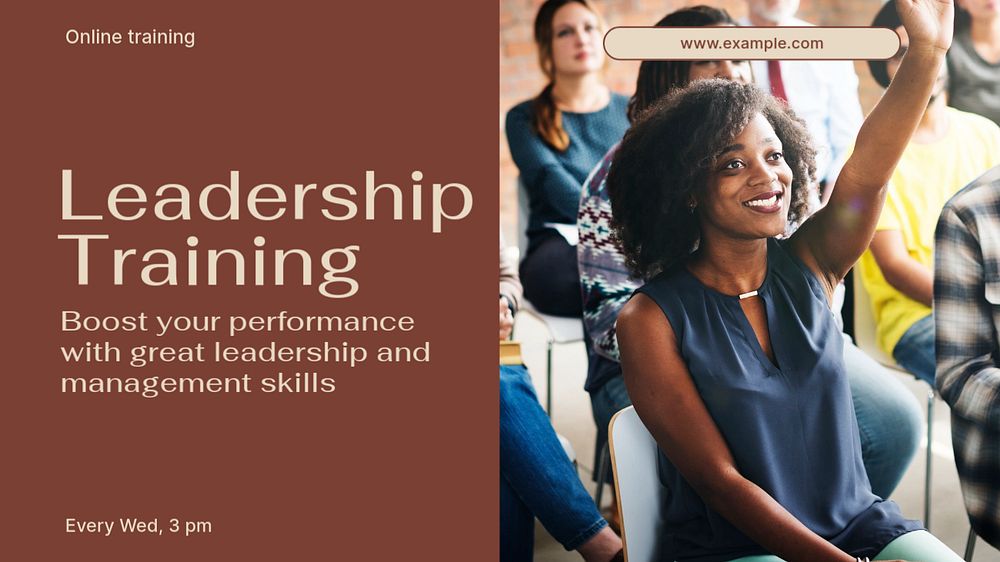 Leadership training blog banner template, editable design