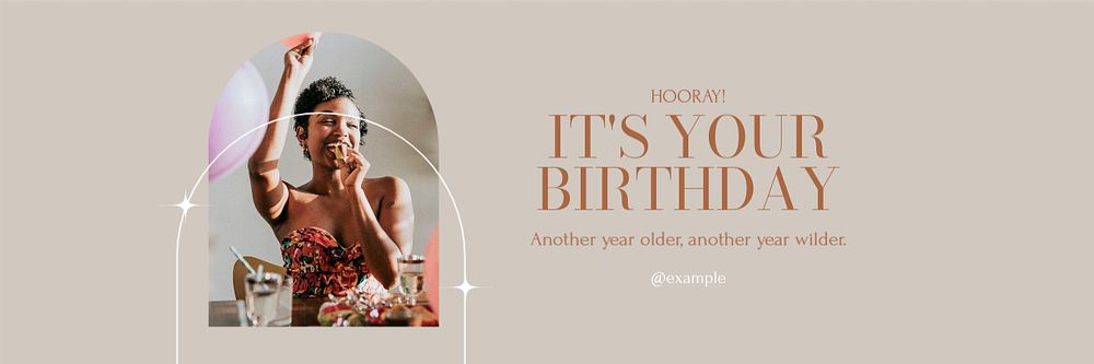 Birthday wish email header template, editable text