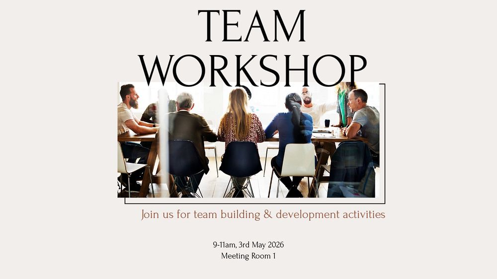 Team workshop blog banner template, editable design