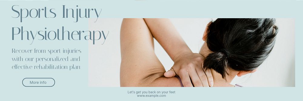 Sports injury physiotherapy email header template, editable text