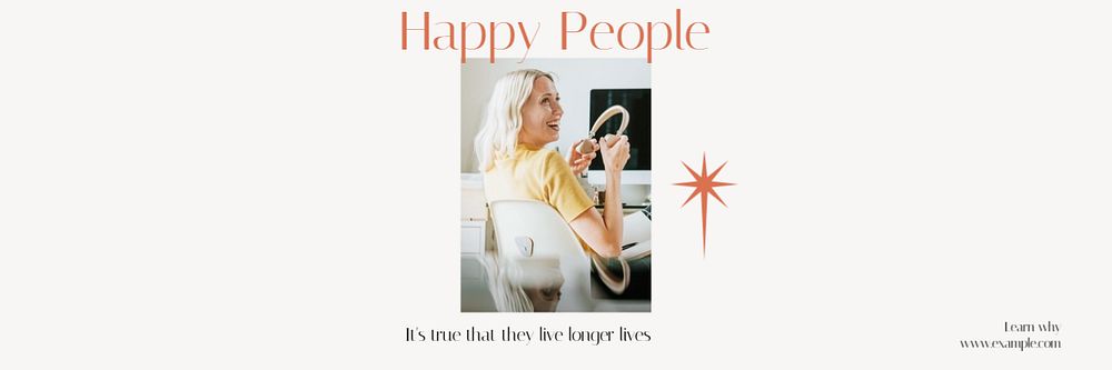 Happy people email header template, editable text