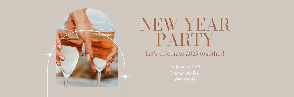 New year party email header template, editable text