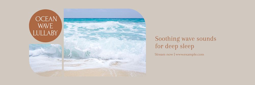 Ocean waves lullaby email header template, editable text