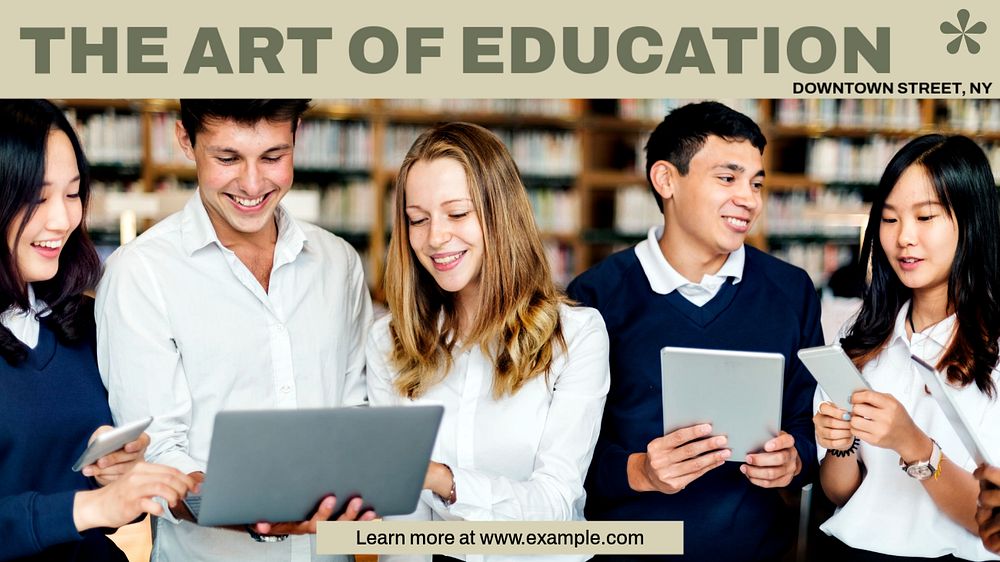 Art of education blog banner template, editable design