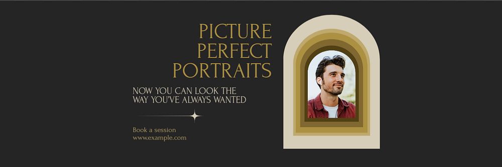 Picture perfect portraits email header template, editable text