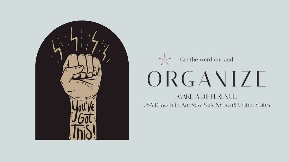 Protest organize civil blog banner template, editable design