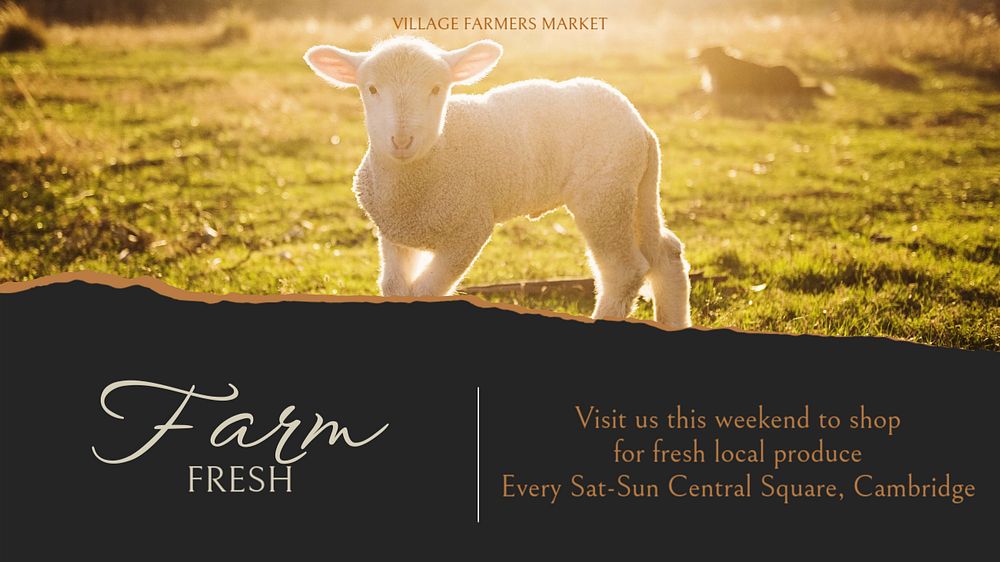 Farm fresh blog banner template, editable design