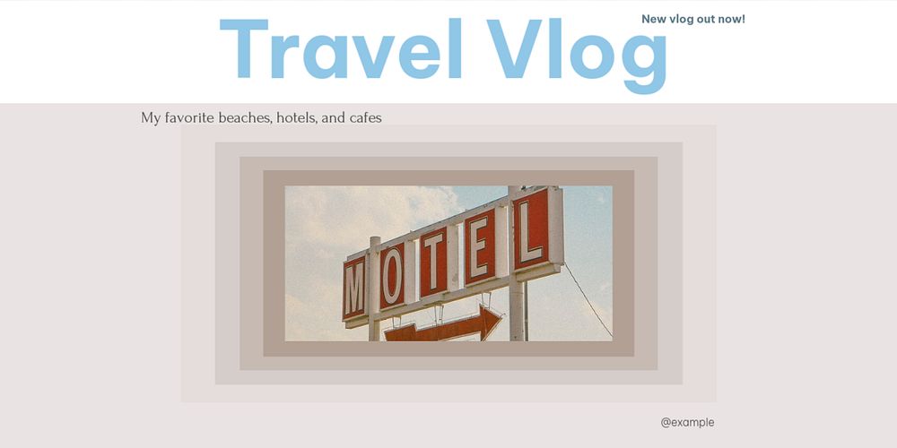 Travel vlog Twitter ad template, editable text