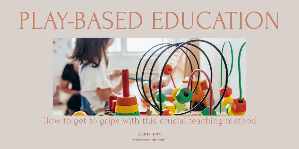 Play-based education Twitter ad template, editable text