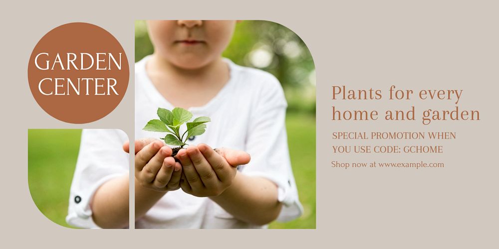 Garden center Twitter ad template, editable text