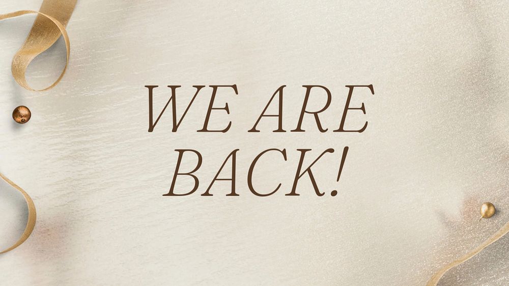 We are back blog banner template, editable text