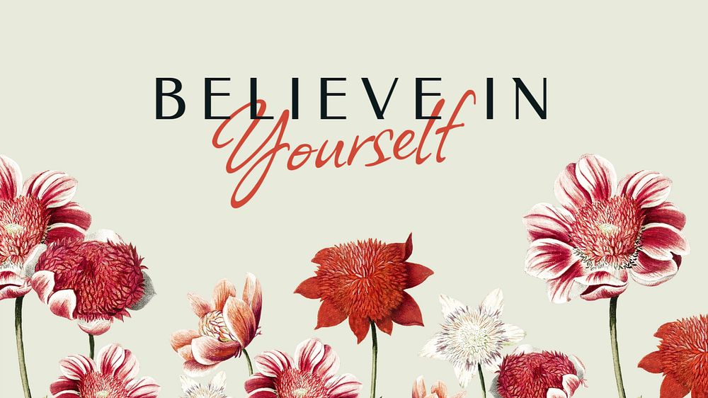 Believe in yourself blog banner template, editable text