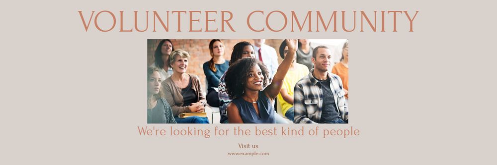 Volunteer community email header template, editable text