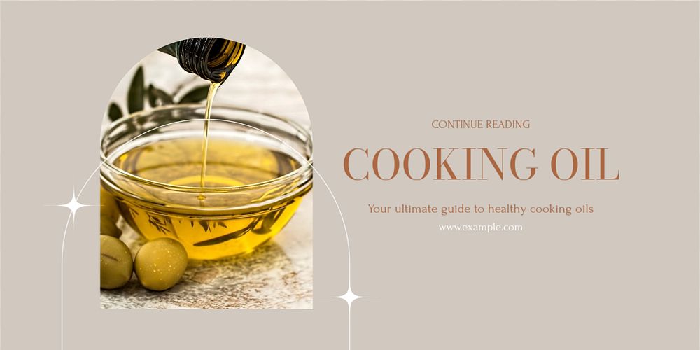 Cooking oil Twitter ad template, editable text