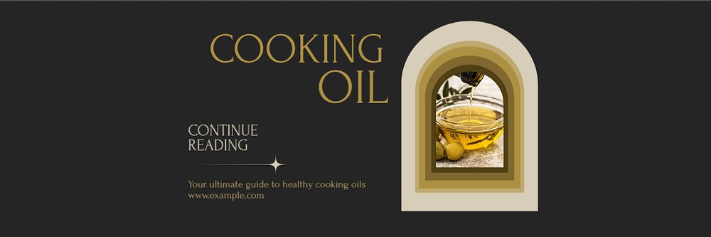 Cooking oil email header template, editable text