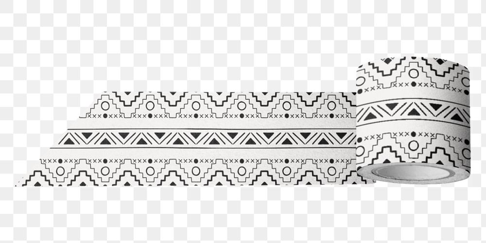 Washi tape png mockup element, editable tribal pattern design