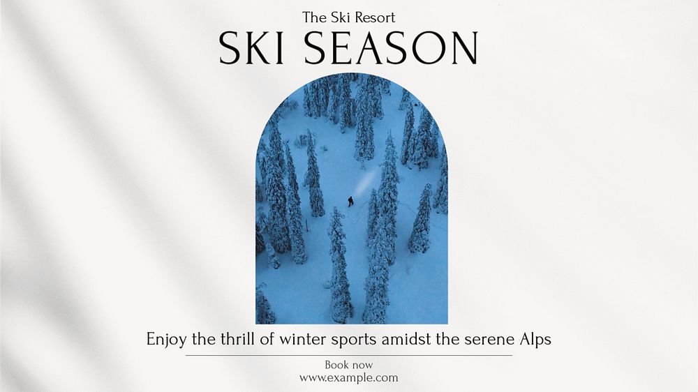 Ski season blog banner template, editable text