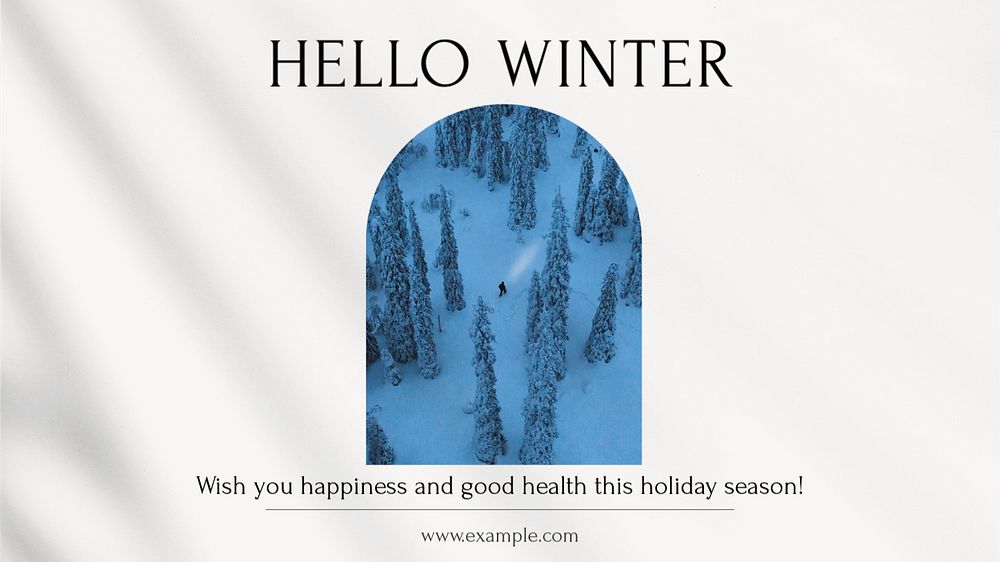 Hello winter blog banner template, editable text