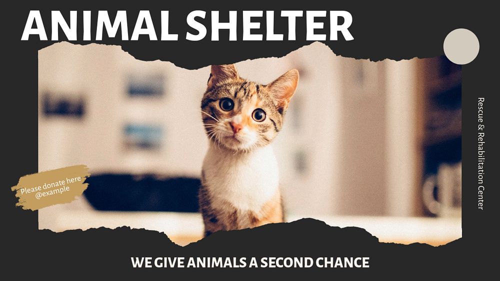 Animal shelter blog banner template, editable text