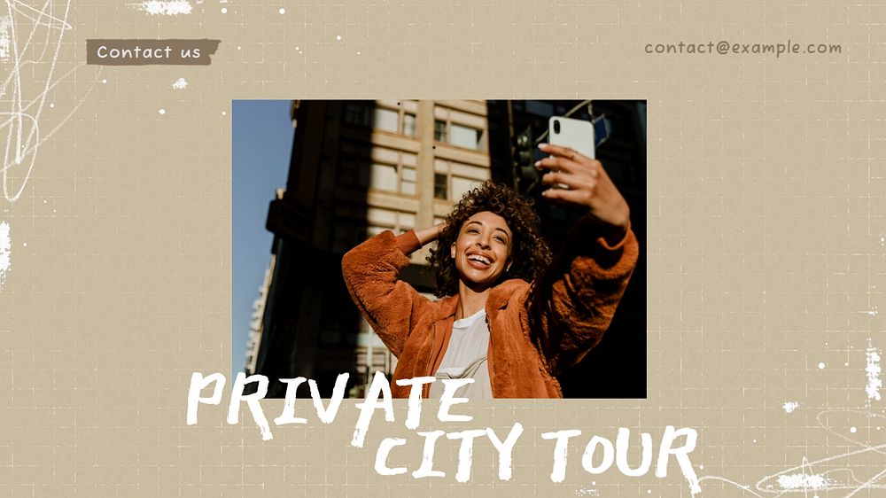 City tour guide blog banner template, editable text