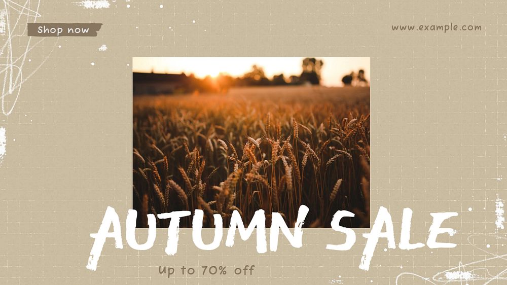 Autumn sale blog banner template, editable text